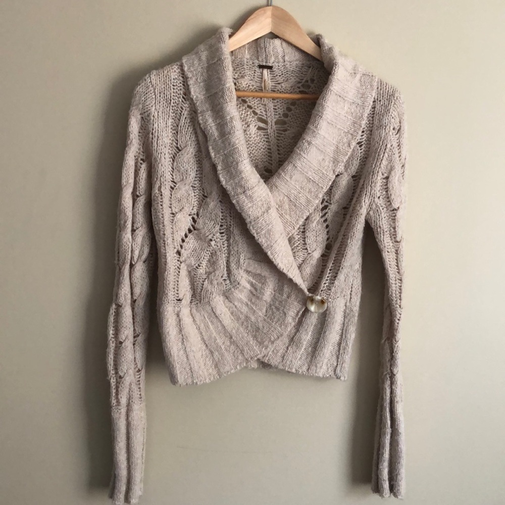 Free People cropped wrap sweater